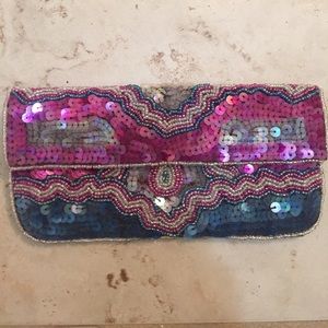 Arden B sequin clutch